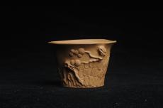 紫砂壶图片：美杯特惠 精致全手工松桩杯 - 紫砂壶之家