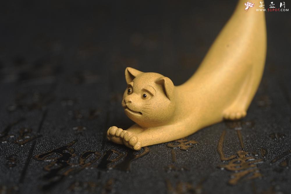 紫砂壶图片：美宠特惠 精品特好黄段龙猫茶宠摆件 笔架 长8cm宽2cm高7.5cm - 紫砂壶之家紫砂壶网