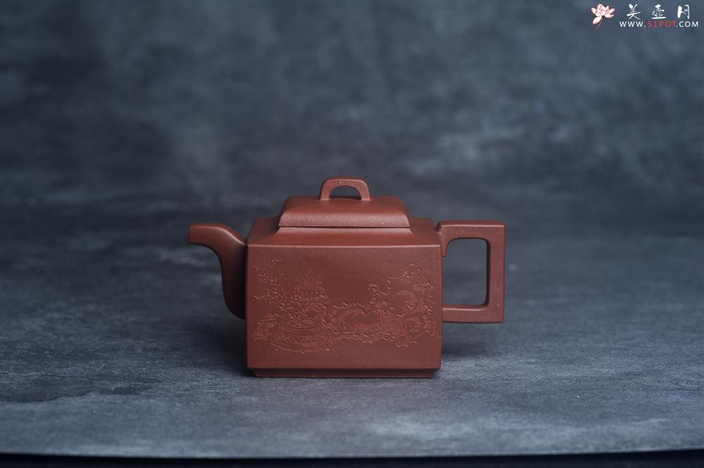紫砂壶图片：全手工优质底槽清精致亚明四方壶 装饰清供图 特文气 - 紫砂壶之家紫砂壶网