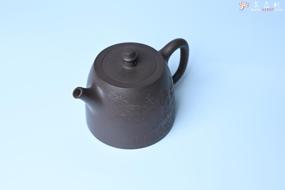 紫砂壶图片：美壶特惠 老紫泥精致山水汉铎壶 茶人醉爱 - 紫砂壶之家紫砂壶网