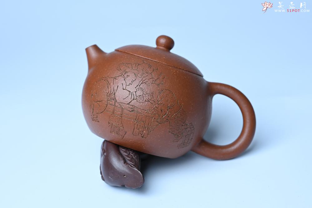 紫砂壶图片：油润降坡泥全手工小品西施壶  装饰童子图 天真无邪 - 紫砂壶之家紫砂壶网