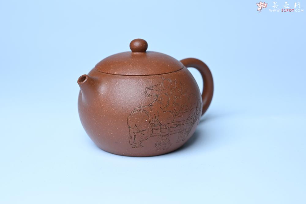 紫砂壶图片：油润降坡泥全手工小品西施壶  装饰童子图 天真无邪 - 紫砂壶之家紫砂壶网