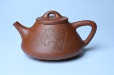 紫砂壶图片：潜力股周小培全手工降坡泥子冶石瓢 范小君徒杨志超装饰古钱币 饮之延年 特文气 - 紫砂壶之家