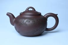 紫砂壶图片：特油润底曹青 全手工大蕴存心壶 卡盖难度相当大 明月松间照 清泉石上流 期待与亲结缘 - 紫砂壶之家