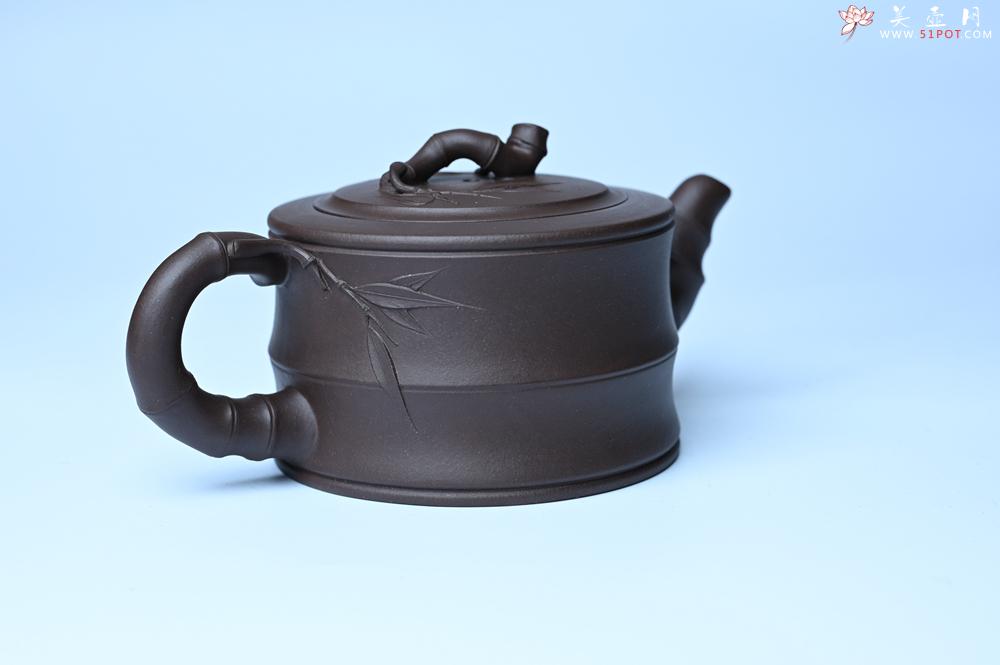 紫砂壶图片：美壶特惠 精致老紫泥可心竹段壶 茶人醉爱 - 紫砂壶之家紫砂壶网