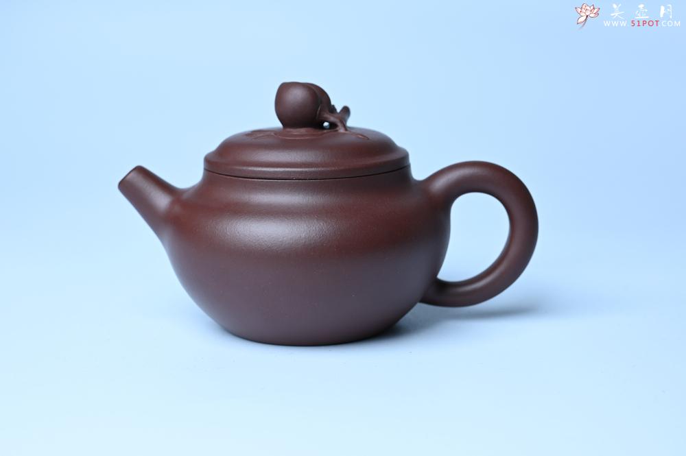 紫砂壶图片：特好老紫泥全手工寿桃壶 茶人醉爱 - 紫砂壶之家紫砂壶网