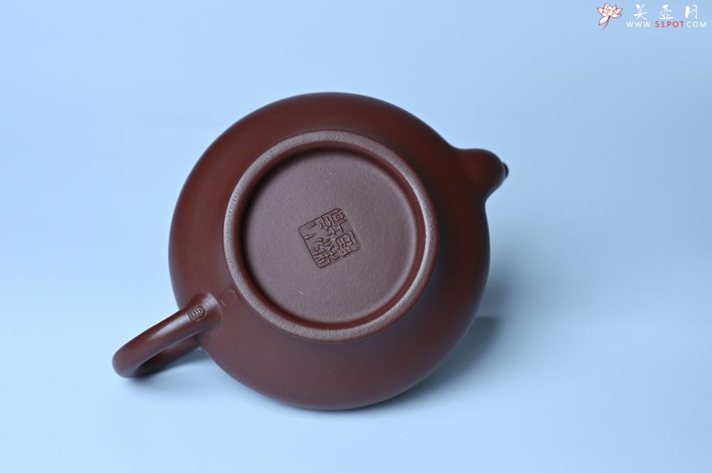 紫砂壶图片：油润黄龙山4号深井红皮龙 全手工摹顾景舟高虚扁 做工特好 - 紫砂壶之家紫砂壶网