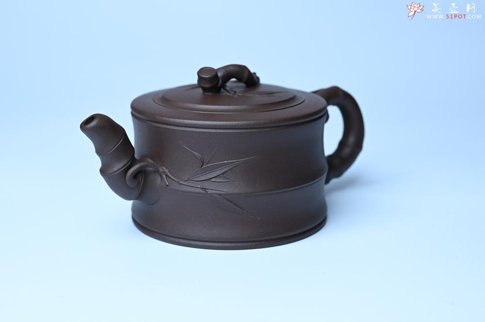 紫砂壶图片：美壶特惠 精致老紫泥可心竹段壶 茶人醉爱 - 紫砂壶之家紫砂壶网