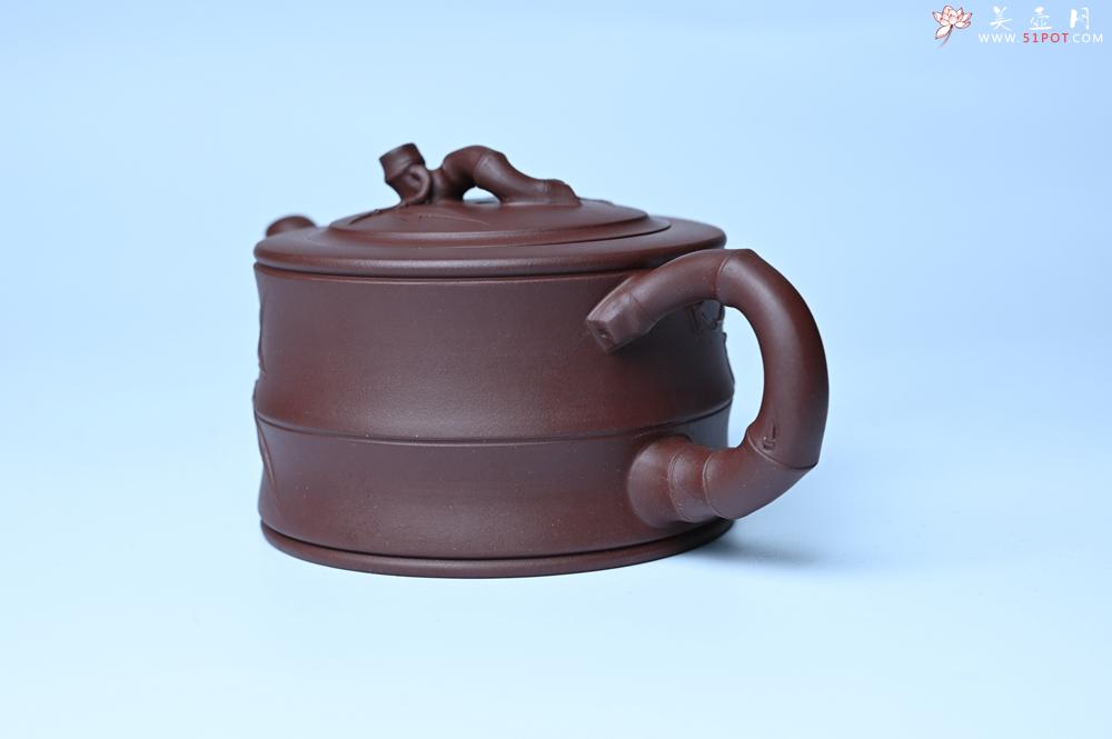 紫砂壶图片：美壶特惠 精致紫泥可心竹段壶 茶人醉爱 - 紫砂壶之家紫砂壶网