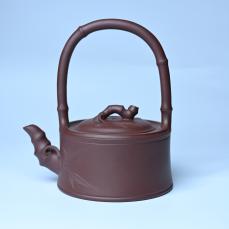 紫砂壶图片：美壶特惠紫砂壶手工手制紫泥竹段提梁壶 茶壶 茶具 单壶 - 紫砂壶之家