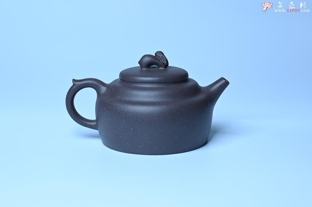 紫砂壶图片：美壶特惠 精品青灰泥玉兔紫砂壶 茶人醉爱 - 紫砂壶之家紫砂壶网