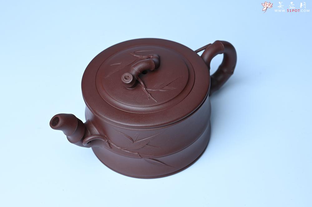 紫砂壶图片：美壶特惠 精致紫泥可心竹段壶 茶人醉爱 - 紫砂壶之家紫砂壶网