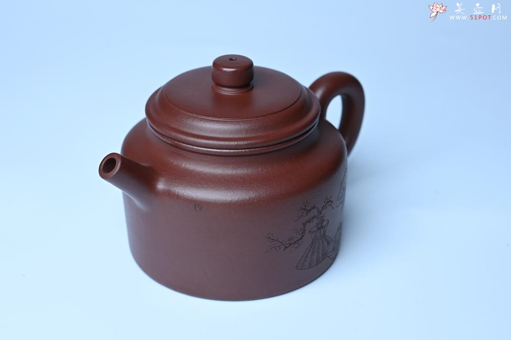 紫砂壶图片：油润黄龙山4号深井红皮龙 全手工德中壶 做工特好 装饰清供图 特文气 - 紫砂壶之家紫砂壶网