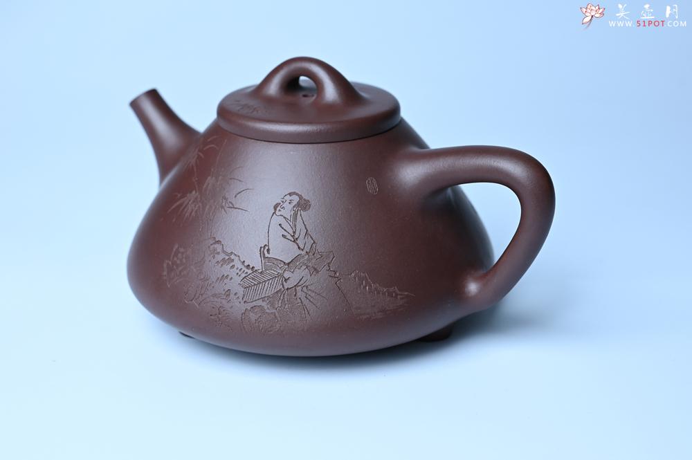 紫砂壶图片：潜力股周小培 特好全手工底槽清子冶石瓢 助工装饰 一片冰心在玉壶 特文气 - 紫砂壶之家紫砂壶网