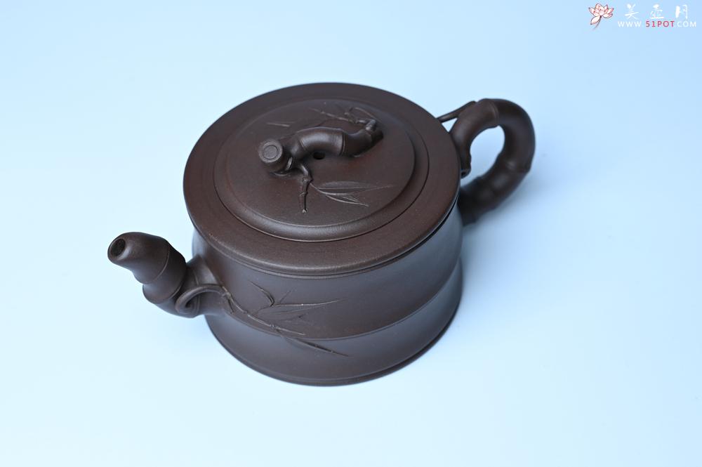 紫砂壶图片：美壶特惠 精致老紫泥可心竹段壶 茶人醉爱 - 紫砂壶之家紫砂壶网