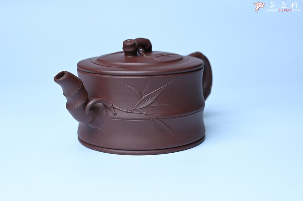 紫砂壶图片：美壶特惠 精致紫泥可心竹段壶 茶人醉爱 - 紫砂壶之家紫砂壶网