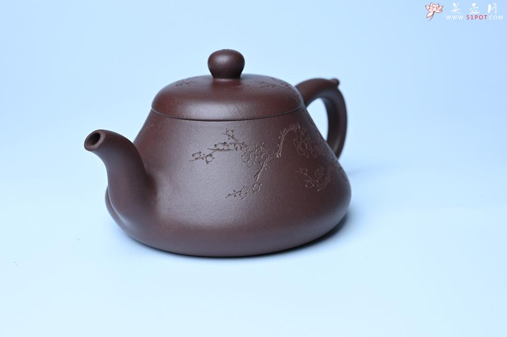紫砂壶图片：潜力股周小培老师 全手工底槽青缘德壶 装饰通转梅花特文气 期待与您结缘 - 紫砂壶之家紫砂壶网