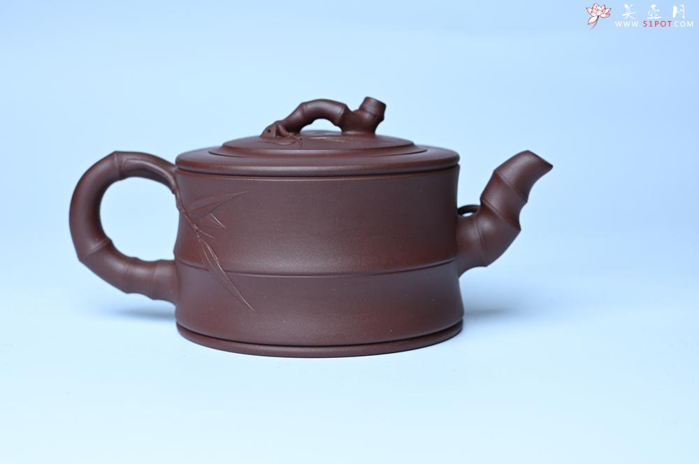 紫砂壶图片：美壶特惠 精致紫泥可心竹段壶 茶人醉爱 - 紫砂壶之家紫砂壶网