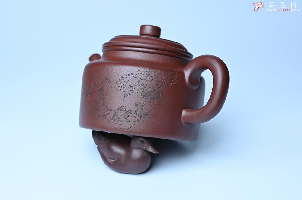 紫砂壶图片：油润黄龙山4号深井红皮龙 全手工德中壶 做工特好 装饰清供图 特文气 - 紫砂壶之家紫砂壶网