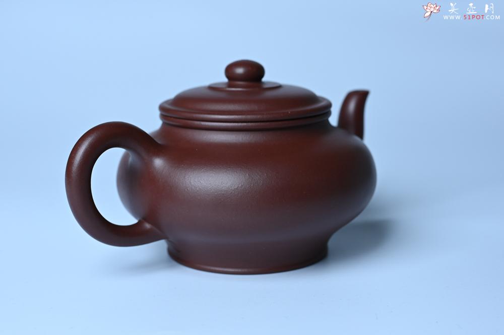 紫砂壶图片：油润黄龙山4号深井红皮龙 全手工摹顾景舟高虚扁 做工特好 - 紫砂壶之家紫砂壶网