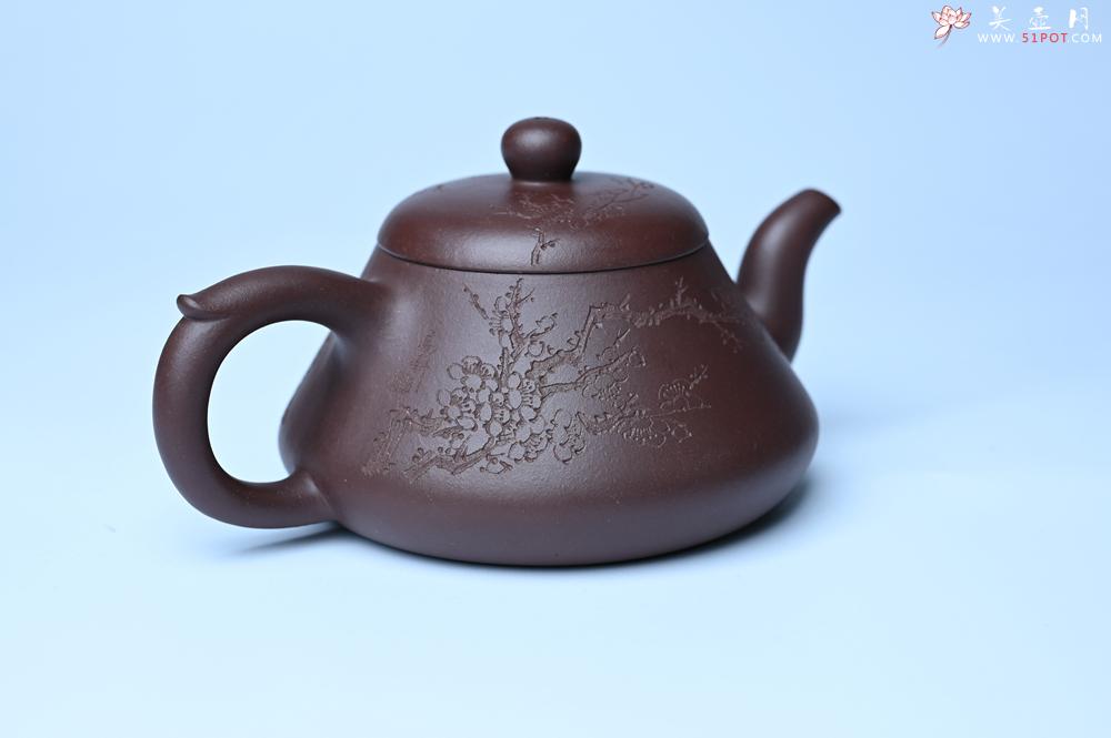 紫砂壶图片：潜力股周小培老师 全手工底槽青缘德壶 装饰通转梅花特文气 期待与您结缘 - 紫砂壶之家紫砂壶网