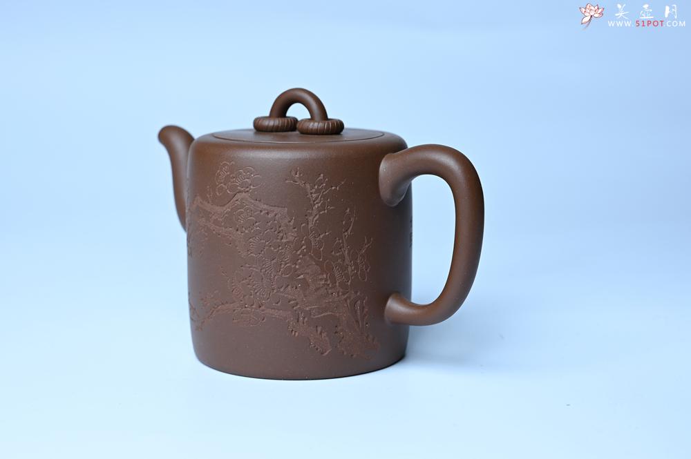 紫砂壶图片：美壶特惠 潜力股王静然 优质紫泥双圈壶 春风大雅能容物 装饰文雅 - 紫砂壶之家紫砂壶网