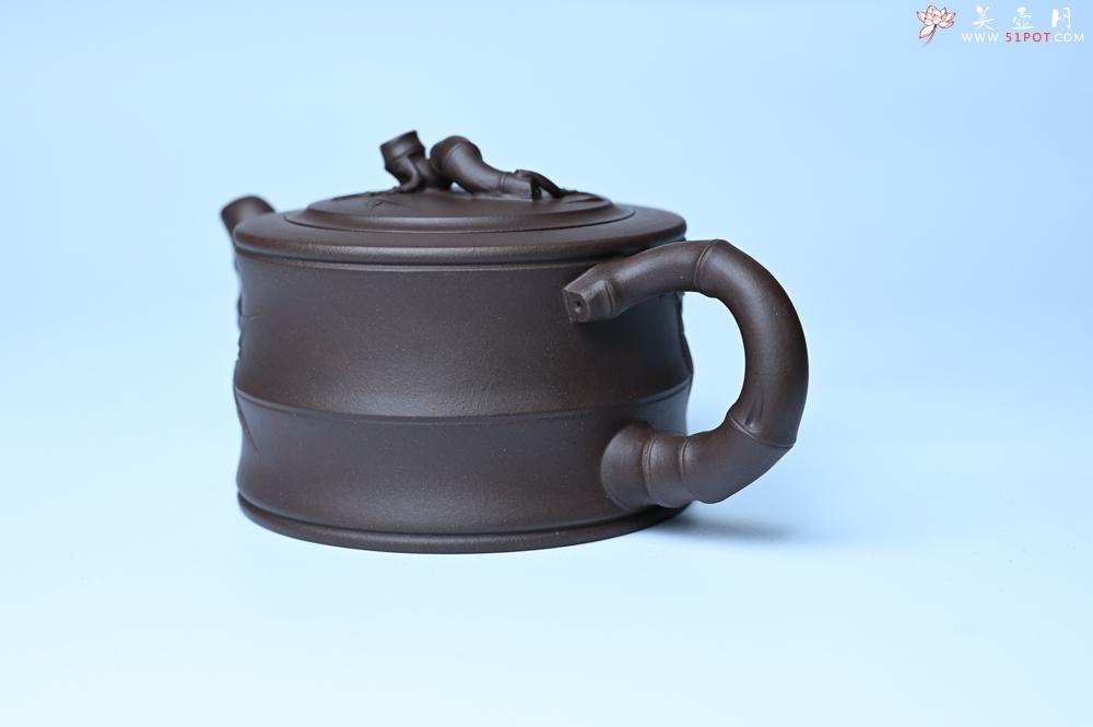 紫砂壶图片：美壶特惠 精致老紫泥可心竹段壶 茶人醉爱 - 紫砂壶之家紫砂壶网