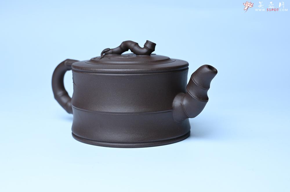 紫砂壶图片：美壶特惠 精致老紫泥可心竹段壶 茶人醉爱 - 紫砂壶之家紫砂壶网