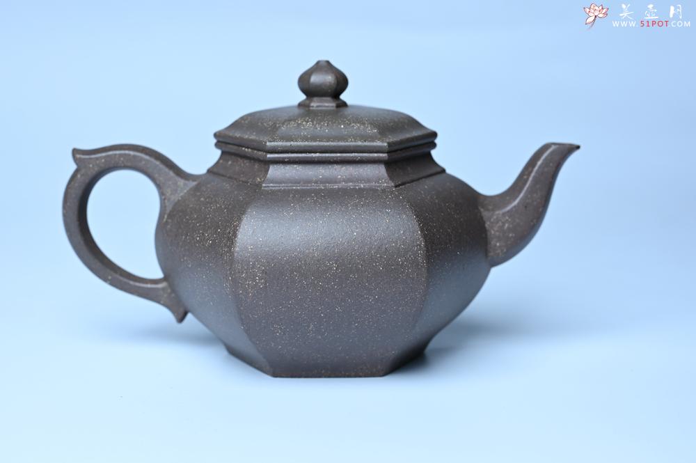 紫砂壶图片：实力派张海艳全手工特好老青灰段泥六方笑樱壶 做工灰常精致 气韵流畅 - 紫砂壶之家紫砂壶网