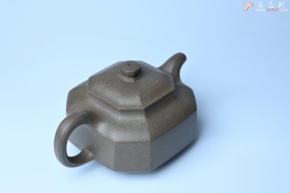 紫砂壶图片：实力派张海艳全手工蟹壳老青段泥精工八方侧角壶 气势磅礴 - 紫砂壶之家紫砂壶网