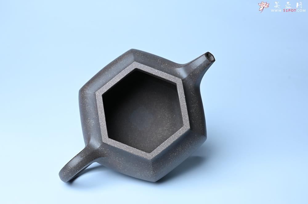 紫砂壶图片：实力派张海艳全手工精工老青灰泥六方仿古壶 气势磅礴 线面挺括平正 - 紫砂壶之家紫砂壶网