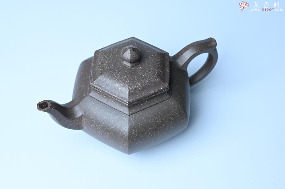 紫砂壶图片：实力派张海艳全手工特好老青灰段泥六方笑樱壶 做工灰常精致 气韵流畅 - 紫砂壶之家紫砂壶网