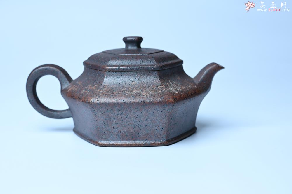 紫砂壶图片：美壶特惠 柴烧六方虚扁紫砂壶 茶人醉爱 - 紫砂壶之家紫砂壶网