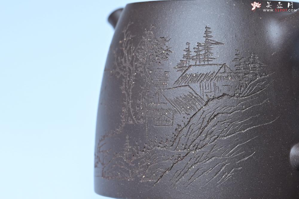 紫砂壶图片：美壶特惠 老紫泥精致山水汉铎壶 茶人醉爱 - 紫砂壶之家紫砂壶网