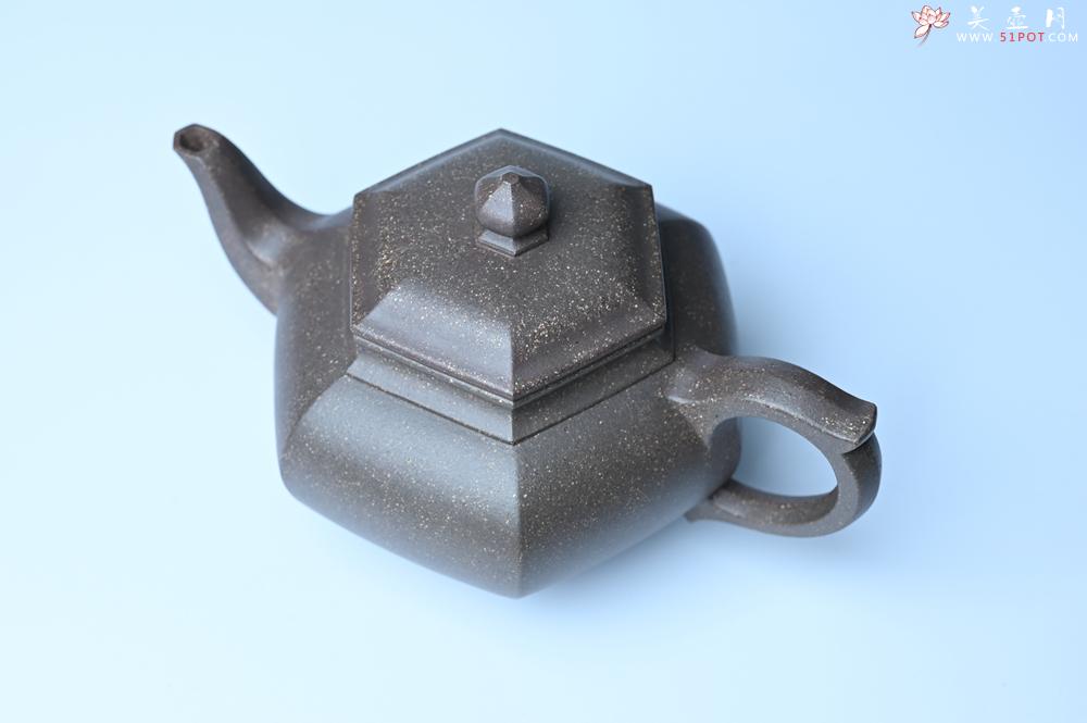 紫砂壶图片：实力派张海艳全手工特好老青灰段泥六方笑樱壶 做工灰常精致 气韵流畅 - 紫砂壶之家紫砂壶网