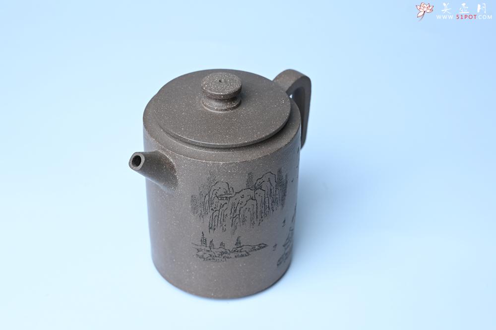 紫砂壶图片：美壶特惠 蠡墅大水潭深井老天青泥 精致圆础壶 装饰山水 茶人醉爱 - 紫砂壶之家紫砂壶网