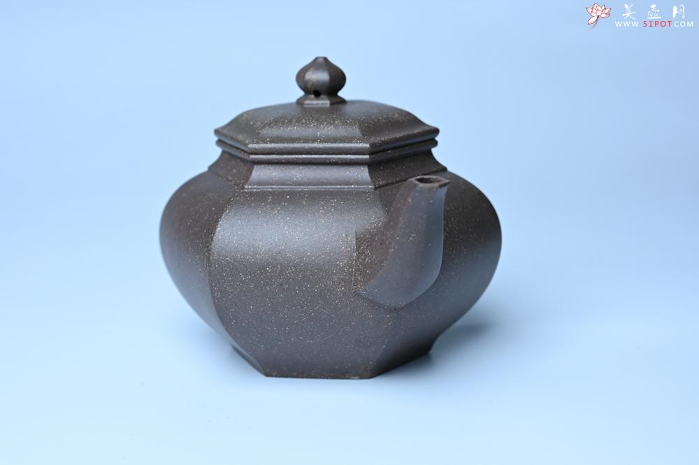 紫砂壶图片：实力派张海艳全手工特好老青灰段泥六方笑樱壶 做工灰常精致 气韵流畅 - 紫砂壶之家紫砂壶网