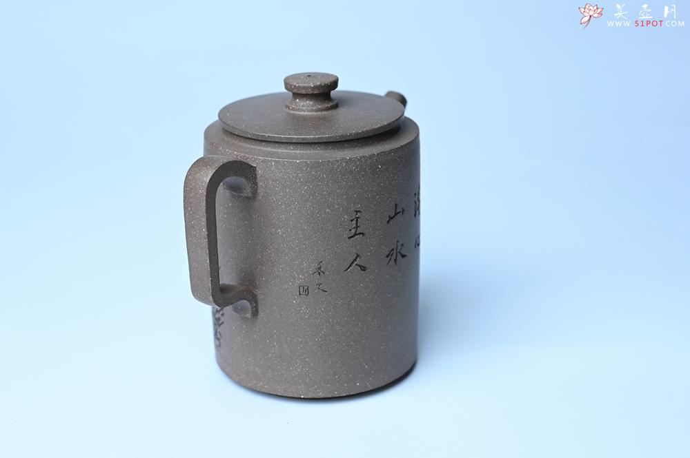 紫砂壶图片：美壶特惠 蠡墅大水潭深井老天青泥 精致圆础壶 装饰山水 茶人醉爱 - 紫砂壶之家紫砂壶网