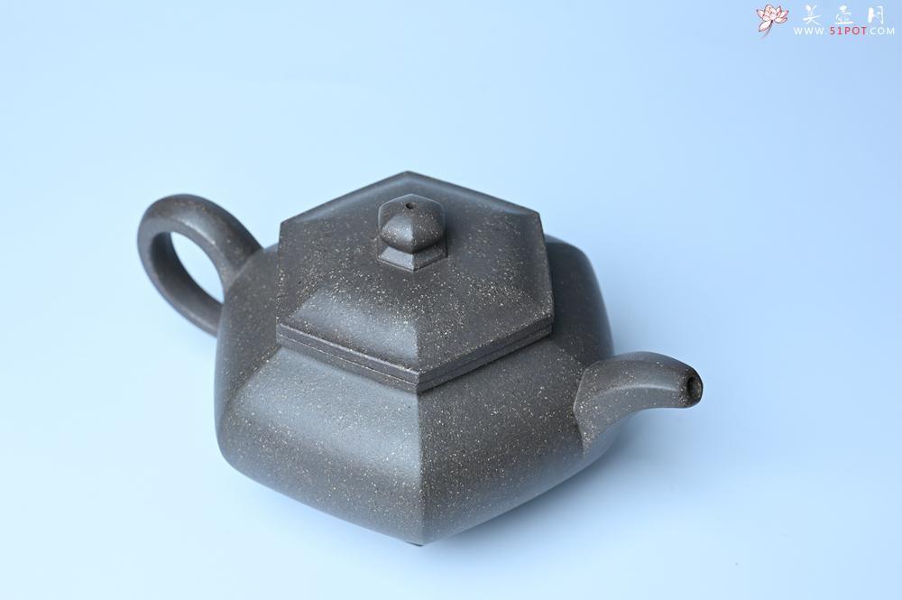 紫砂壶图片：实力派张海艳全手工油润青灰段泥藏六方壶 线面挺快 大气 - 紫砂壶之家紫砂壶网