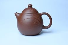 紫砂壶图片：美壶特惠 特好底槽青龙蛋壶 装饰兰草特文气 - 紫砂壶之家