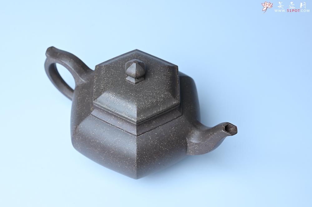 紫砂壶图片：实力派张海艳全手工特好老青灰段泥六方笑樱壶 做工灰常精致 气韵流畅 - 紫砂壶之家紫砂壶网