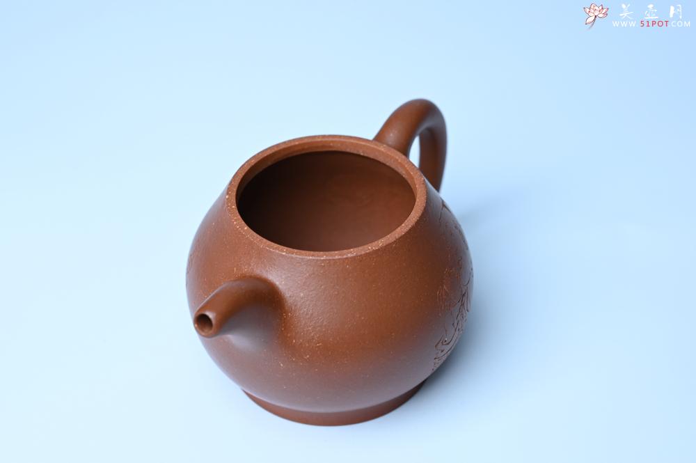 紫砂壶图片：美壶特惠 王老师 全手工红降坡泥潘壶 国助工 易轩 范小君徒杨志老师刻绘 装饰小富贵特文气 - 紫砂壶之家紫砂壶网