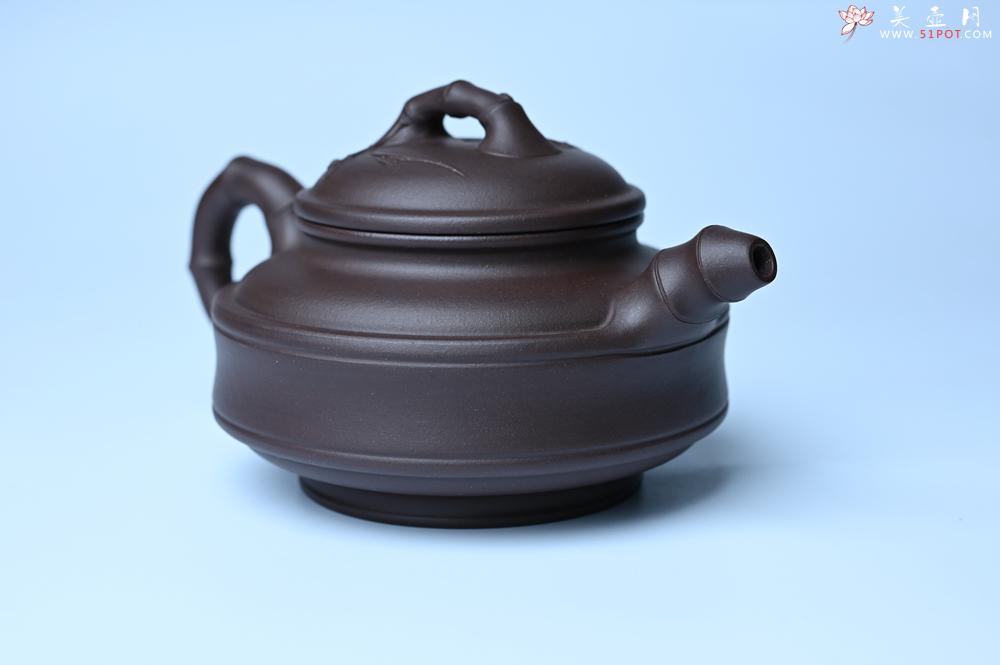 紫砂壶图片：美壶特惠 优质老紫泥双线竹鼓二式 养后特润 - 紫砂壶之家紫砂壶网