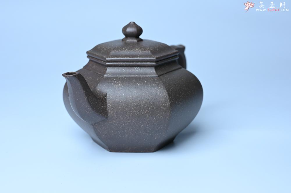 紫砂壶图片：实力派张海艳全手工特好老青灰段泥六方笑樱壶 做工灰常精致 气韵流畅 - 紫砂壶之家紫砂壶网