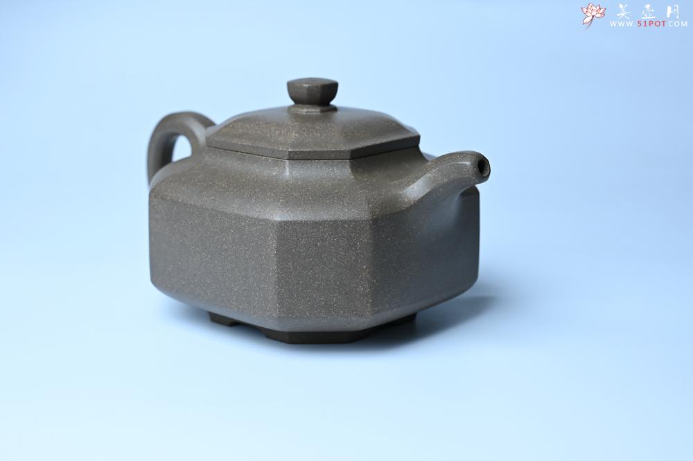 紫砂壶图片：实力派张海艳全手工蟹壳老青段泥精工八方侧角壶 气势磅礴 - 紫砂壶之家紫砂壶网