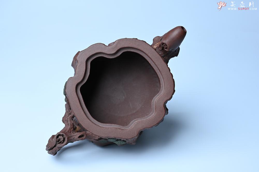 紫砂壶图片：实力派国工奚亮 全手工双色松桩壶 此壶灵动刻画描绘松桩之形 - 紫砂壶之家紫砂壶网