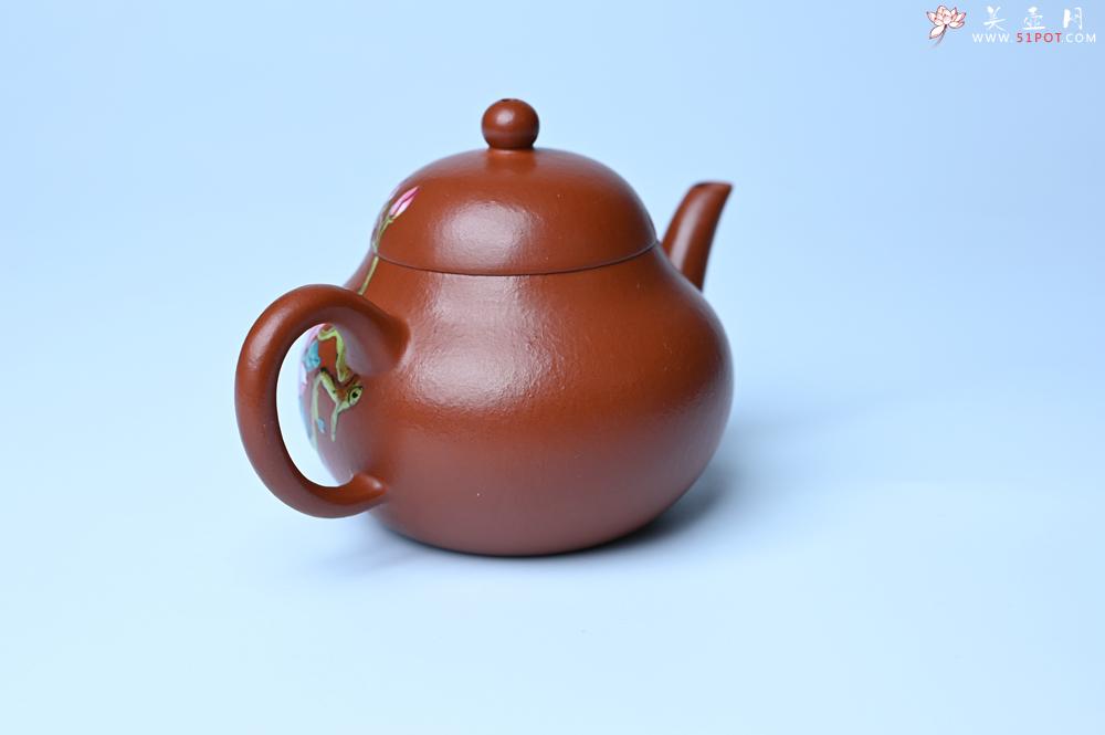 紫砂壶图片：美壶特惠 优质朱泥梨形壶 蝶恋花 茶人醉爱 - 紫砂壶之家紫砂壶网