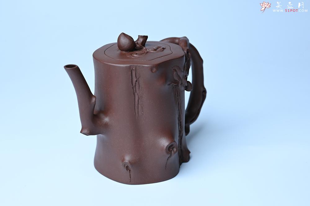 紫砂壶图片：潜力股赵老师 全手工秀雅桃桩 肌理自然生动 - 紫砂壶之家紫砂壶网
