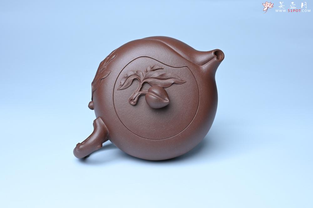 紫砂壶图片：美壶特惠 1993年国工杨军保精致特好紫泥蟠桃壶 - 紫砂壶之家紫砂壶网
