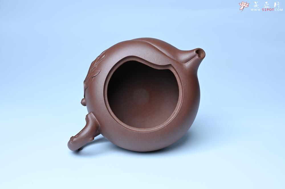 紫砂壶图片：美壶特惠 1993年国工杨军保精致特好紫泥蟠桃壶 - 紫砂壶之家紫砂壶网